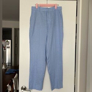 Mango blue linen pants, size 4, NWT
